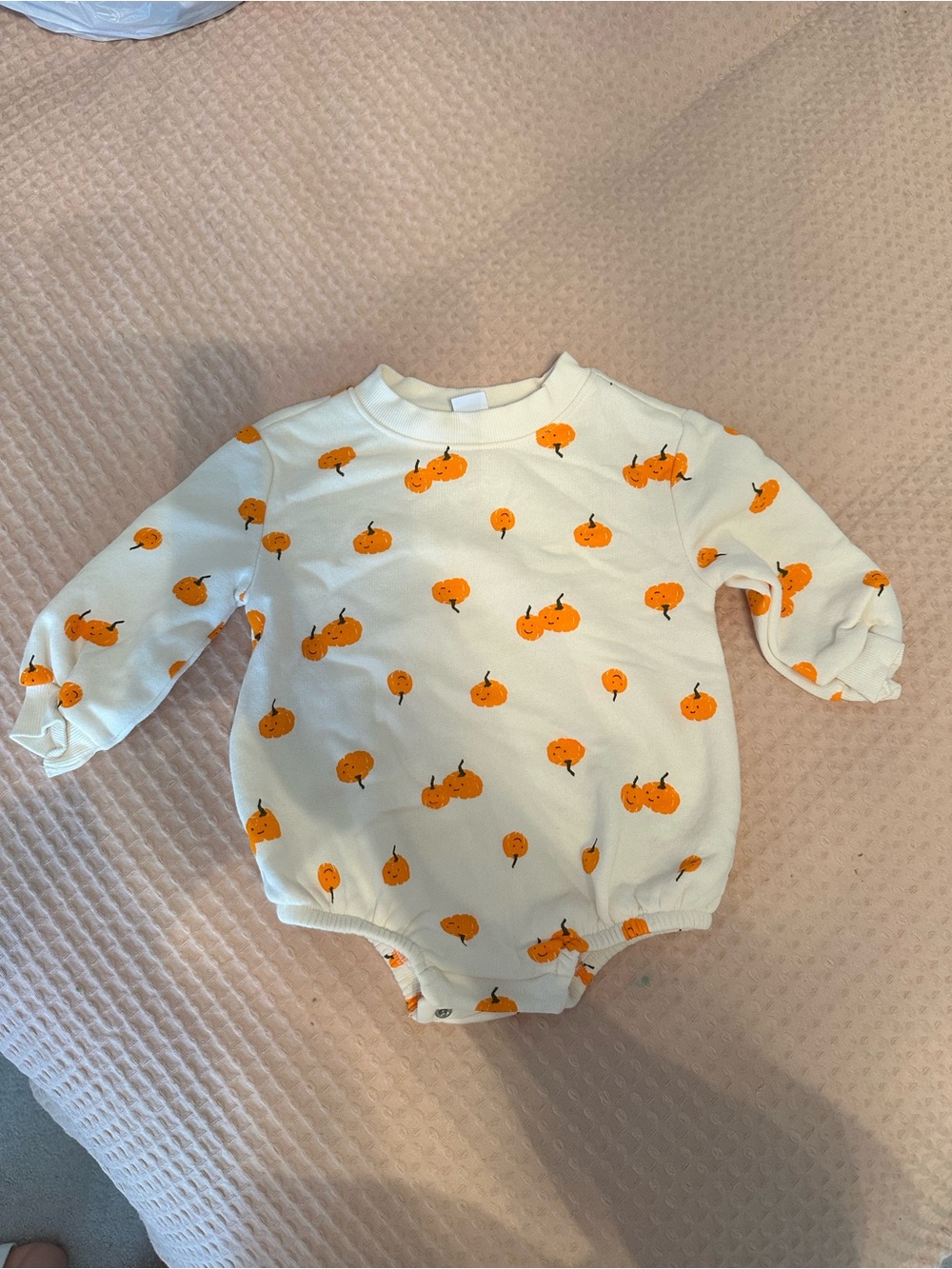 Old Navy Baby Sweatshirt Bodysuit with Pumpkin Print